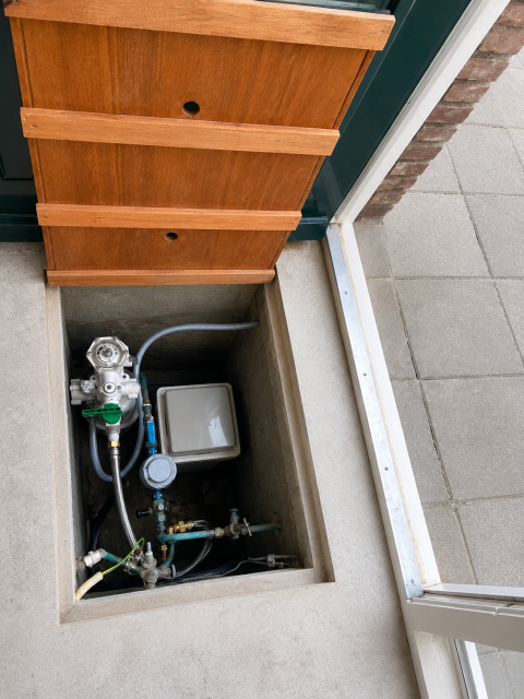 Waterontharder in een meterput